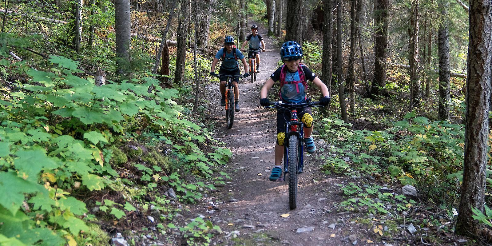 family mountain biking in the Cariboo Chilcotin Coast tourism region